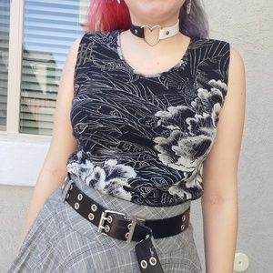 Black and white vintage tank top